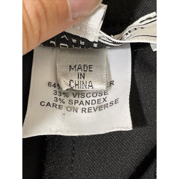 St John Sport Marie Gray Pants Womens‎ Size 16 Black Wide Leg Gold Hardware - Picture 10 of 16